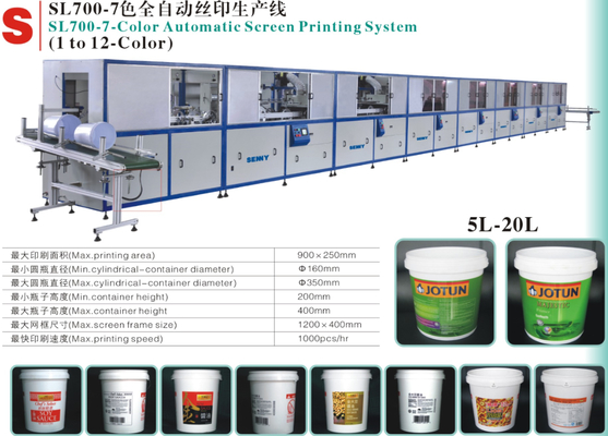Multicolor Plastic Round Bucket Fully Automatic Screen Printing Machine 18pcs/Min