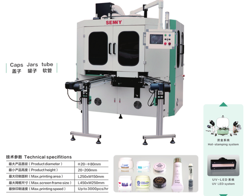 Fully Automatic Screen Printing Machine With Hot Stamping And UV-LED System For Multi-Color Printing On Various Products