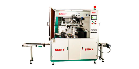 Automatic UV Screen Printing Machine for Round Jar Caps with 8 Stations and PLC Control Touch Screen Up to 50pcs/min