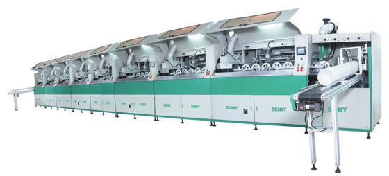 8 Stations 2000pcs/Hr Fully Automatic Screen Printing Machine 600x250mm