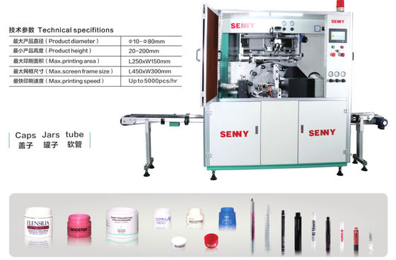 Single Color 5000pcs/Hour Fully Automatic Screen Printing Machine 250x150mm