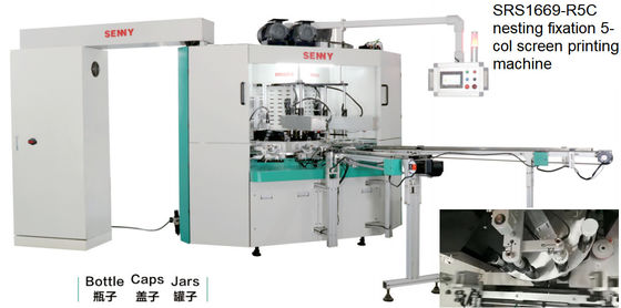 380V 60HZ 4 Color Automatic Bottle Screen Printing Machine Servo Control