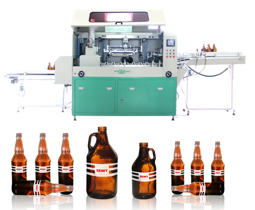 2400pcs/Hr Fully Automatic Screen Printing Machine For Glass Bottle Container Height 50-350mm
